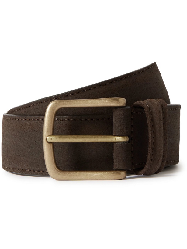 Photo: ANDERSON'S - 3.5cm Nubuck Belt - Brown