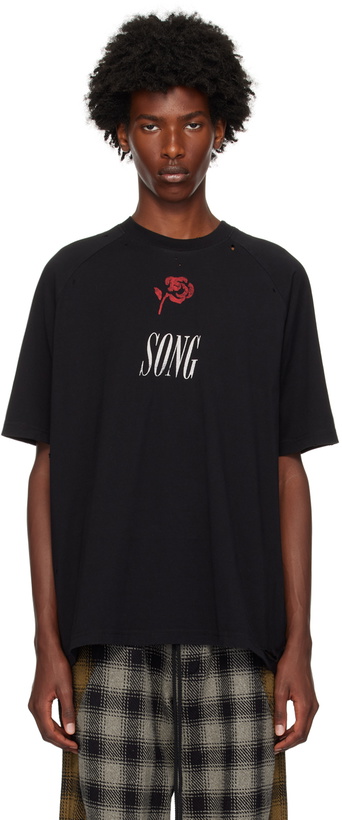 Photo: Song for the Mute Black 'Song' Raglan T-Shirt