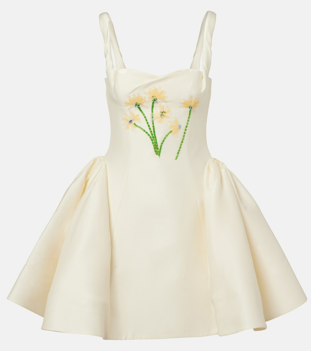 Leo Lin Ariel embellished wool and silk minidress