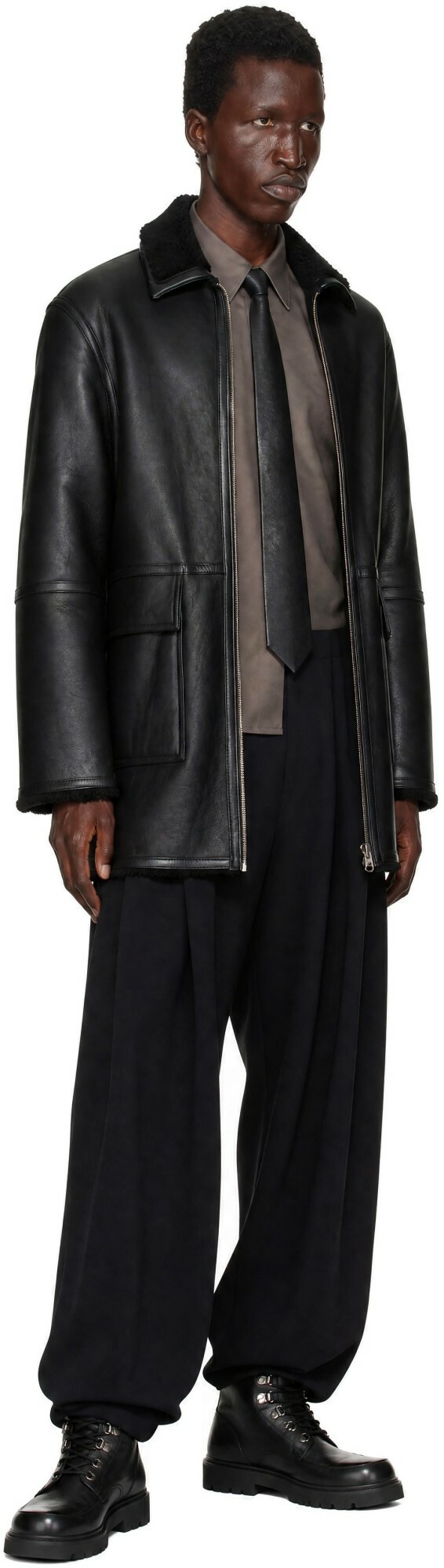 ANOTHER ASPECT Black Another 1.0 Shearling Jacket