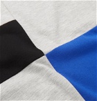 Aloye - Colour-Block Mélange Cotton-Jersey T-Shirt - Gray