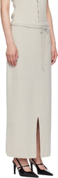LE17SEPTEMBRE Gray String Straight Knit Maxi Skirt