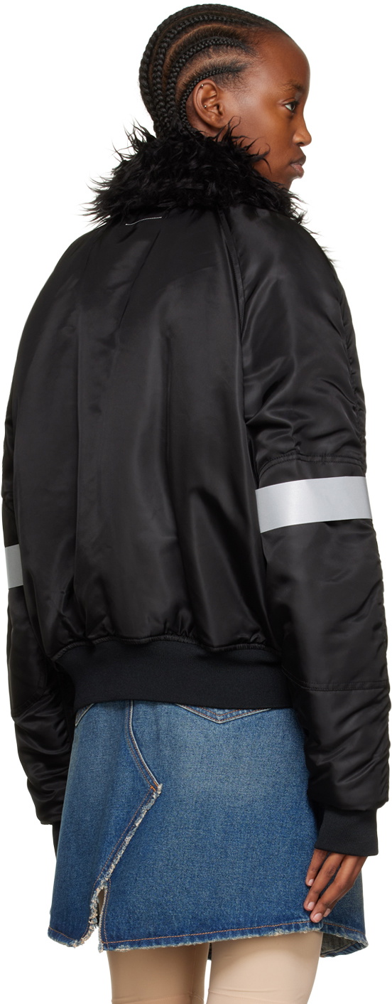 Mm6 Maison Margiela Faux Leather Bomber Jacket