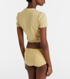 Miu Miu Pointelle cotton micro shorts