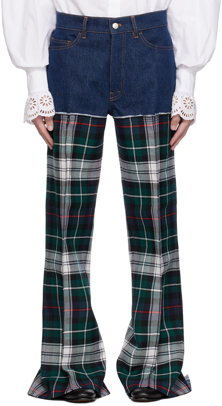 Meryll Rogge Blue Tartan Jeans