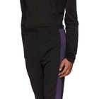 Lanvin Black and Purple Wool Band Trousers