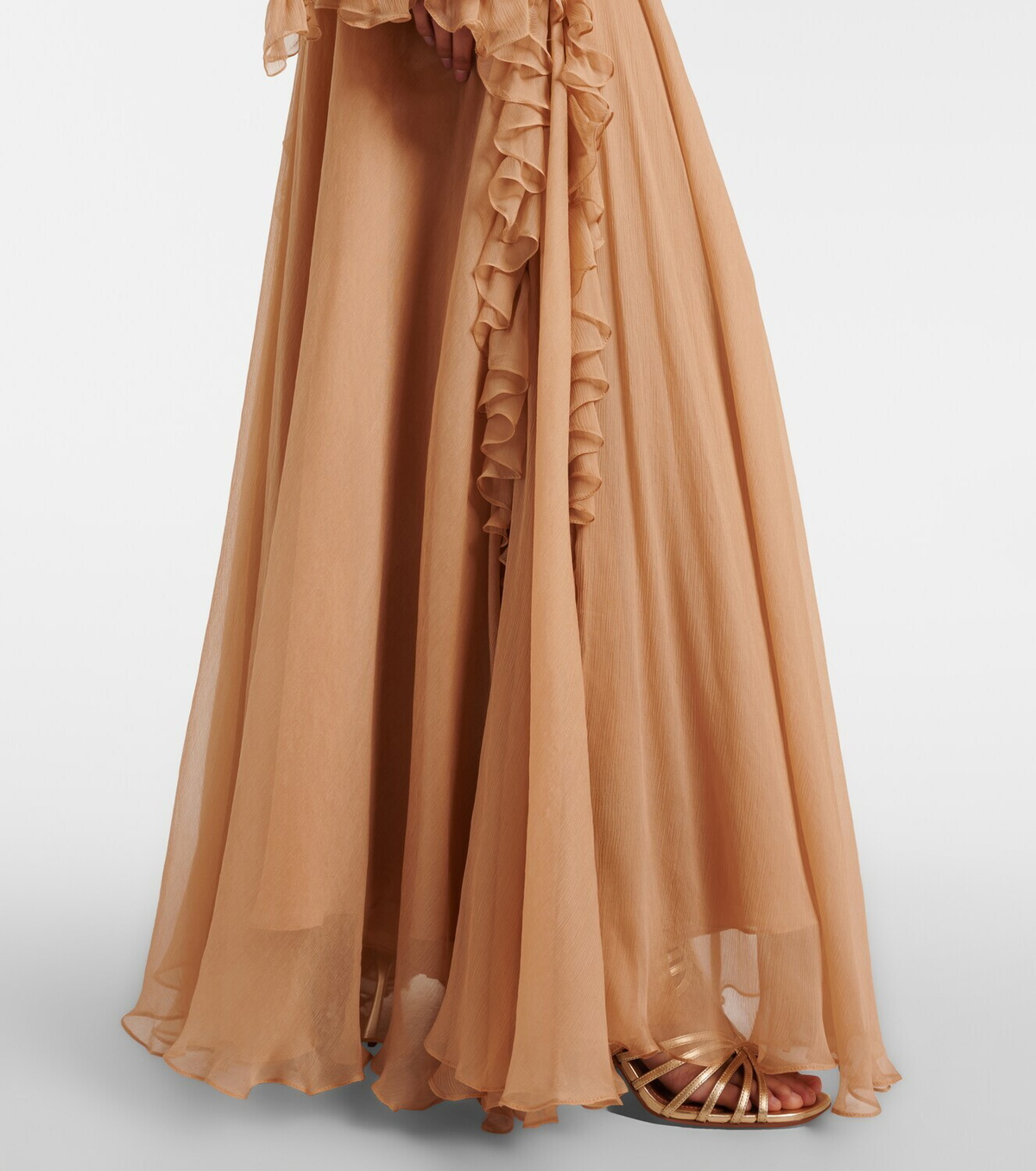 Costarellos Zilara embellished silk georgette gown