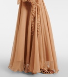Costarellos Zilara embellished silk georgette gown