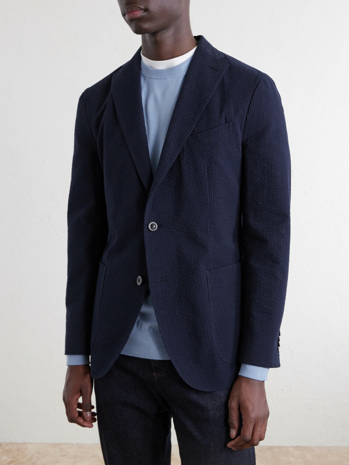 Boglioli - Cotton-Seersucker Blazer - Blue