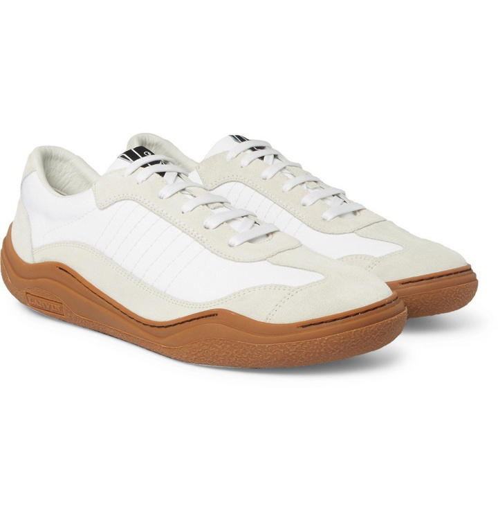 Photo: Lanvin - Suede and Canvas Sneakers - Men - White