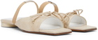 MM6 Maison Margiela Off-White Bow-Detailed Leather Slingback Sandals