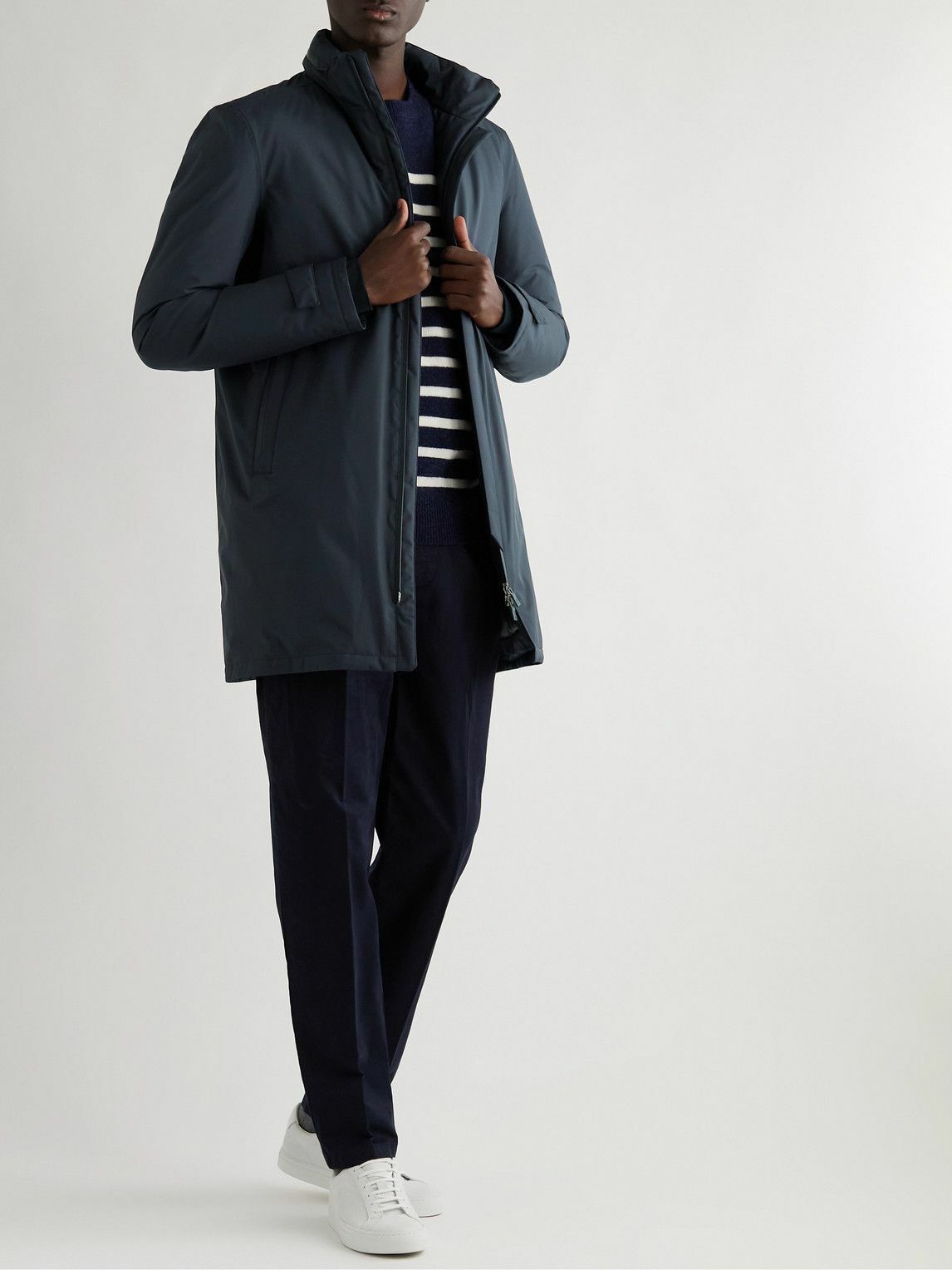 Herno Blue Polyester Coat main image 1