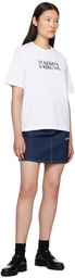 Maison Kitsuné Indigo Embroidered Miniskirt