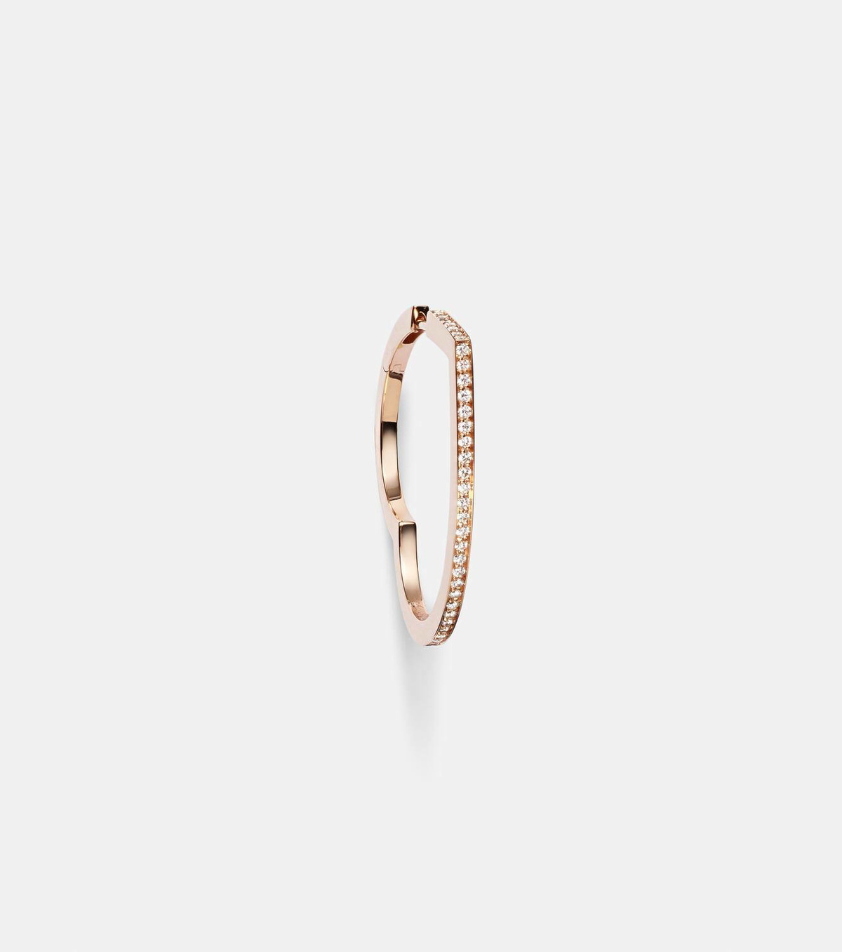 Repossi Antifer Heart Large 18kt rose gold single hoop earring with diamonds