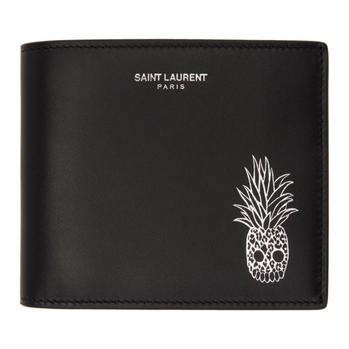 Photo: Saint Laurent Black and Silver Pineapple Bifold Wallet