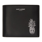 Saint Laurent Black and Silver Pineapple Bifold Wallet
