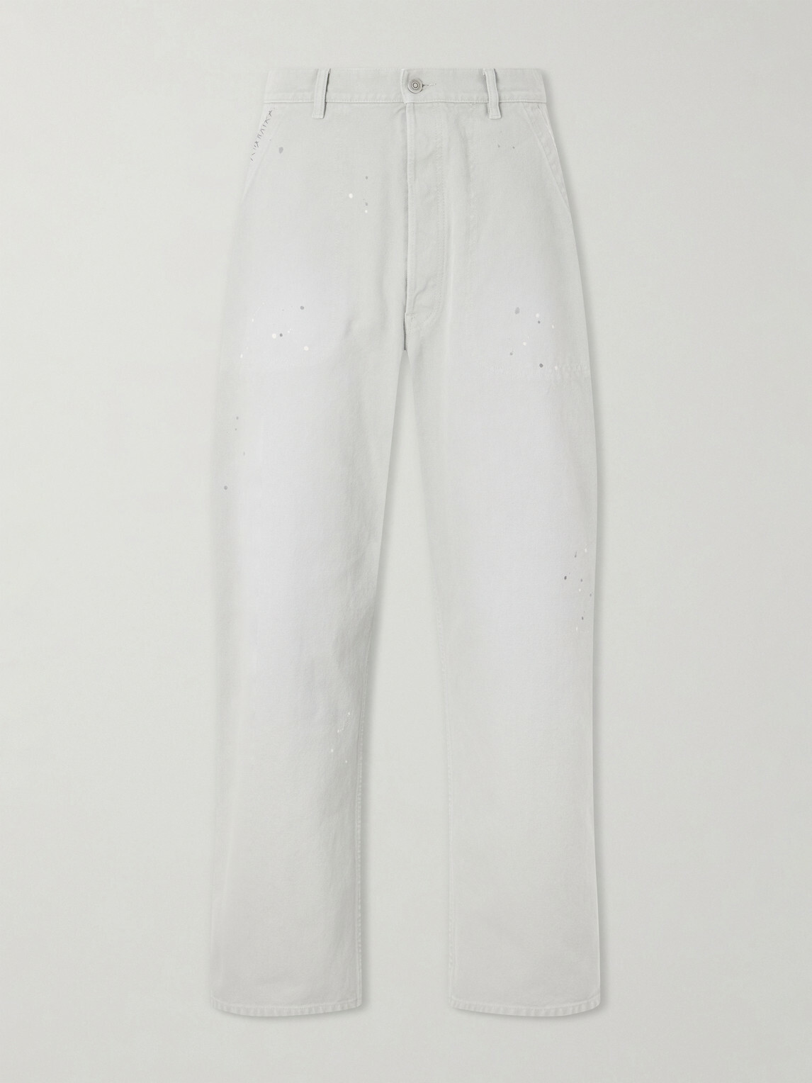 Maison Margiela - Wide-Leg Paint-Splattered Cotton-Canvas Trousers - Gray