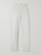 Maison Margiela - Wide-Leg Paint-Splattered Cotton-Canvas Trousers - Gray
