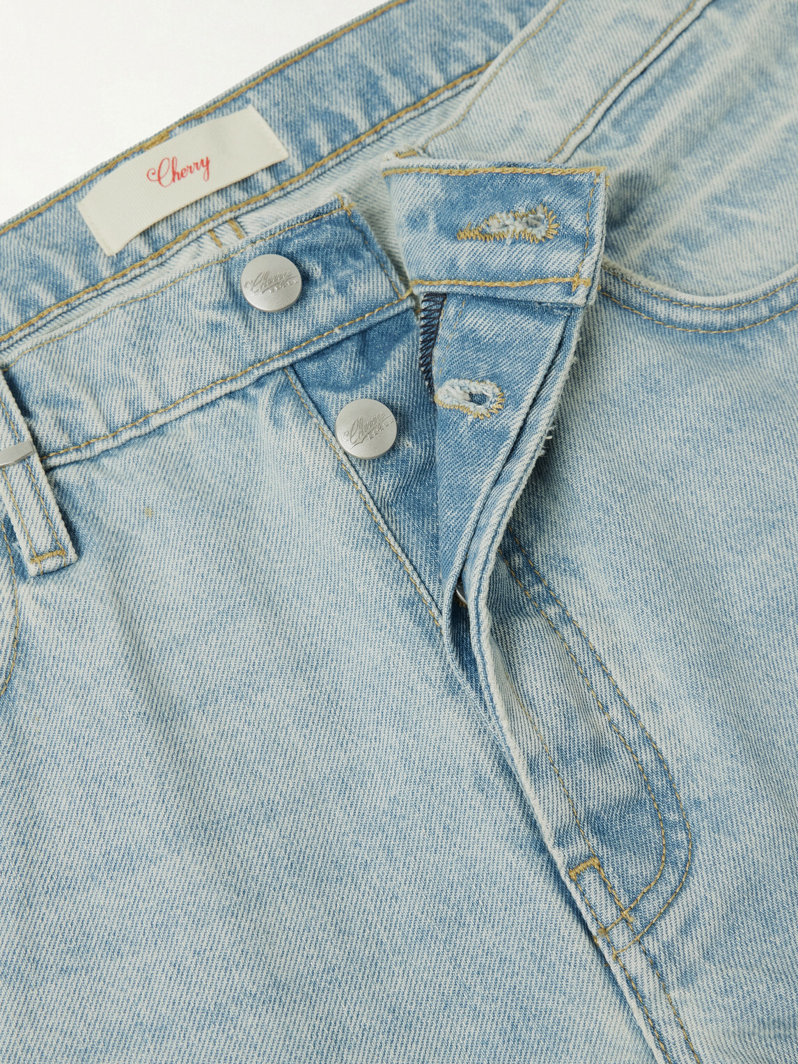 Cherry Los Angeles - Straight-Leg Distressed Jeans - Blue