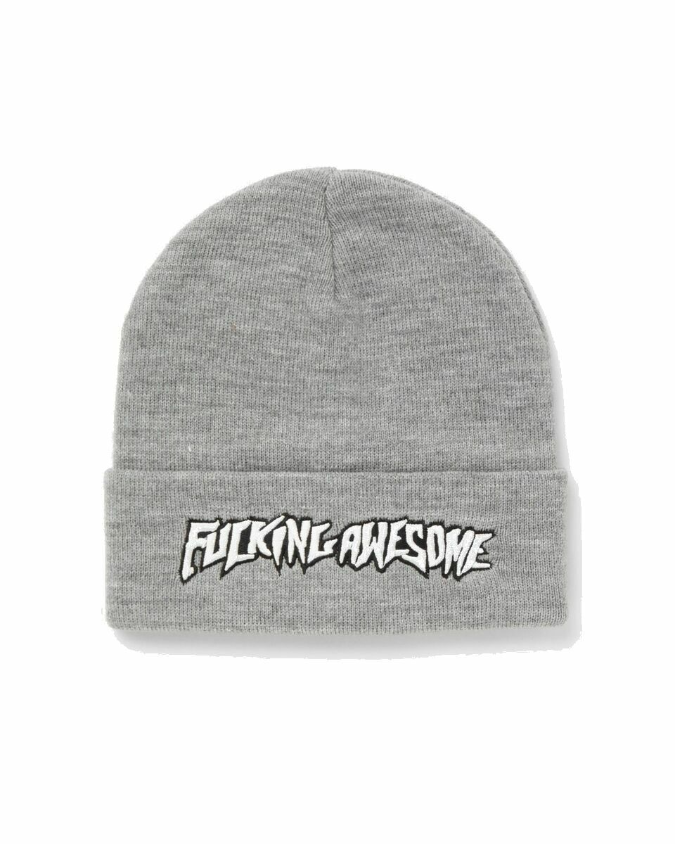 Photo: Fucking Awesome Stamp Cuff Beanie Grey - Mens - Beanies