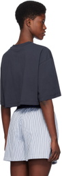 Marni Navy Cropped T-Shirt
