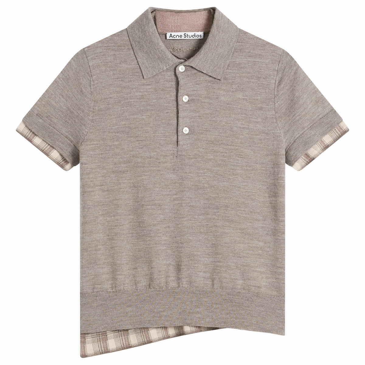 Acne Studios Women's Kalissa Double Archetypes Polo in Light Brown Melange