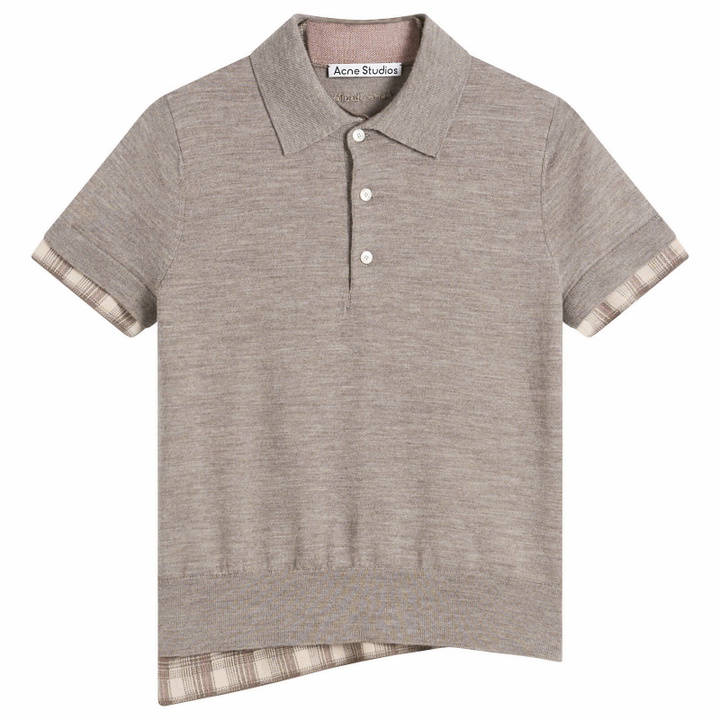 Photo: Acne Studios Women's Kalissa Double Archetypes Polo in Light Brown Melange