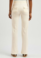 Juicy Couture Del Ray Logo Velour Sweatpants Cream