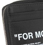 Off-White - Embossed Printed Leather Zip-Around Chain Wallet - Black