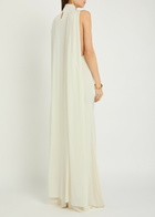 The New Arrivals Ilkyaz Ozel Umay Cape-effect Stretch-jersey Gown Cream