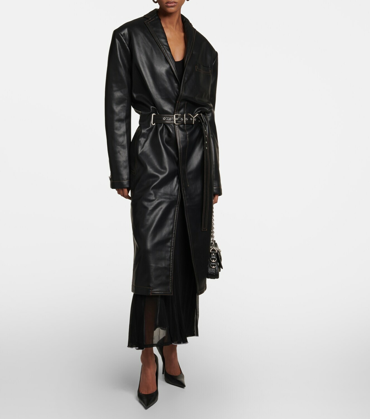 【最終値】Y/PROJECT y-belt long coat Y/Project Y Belt Coat in Black | FWRD