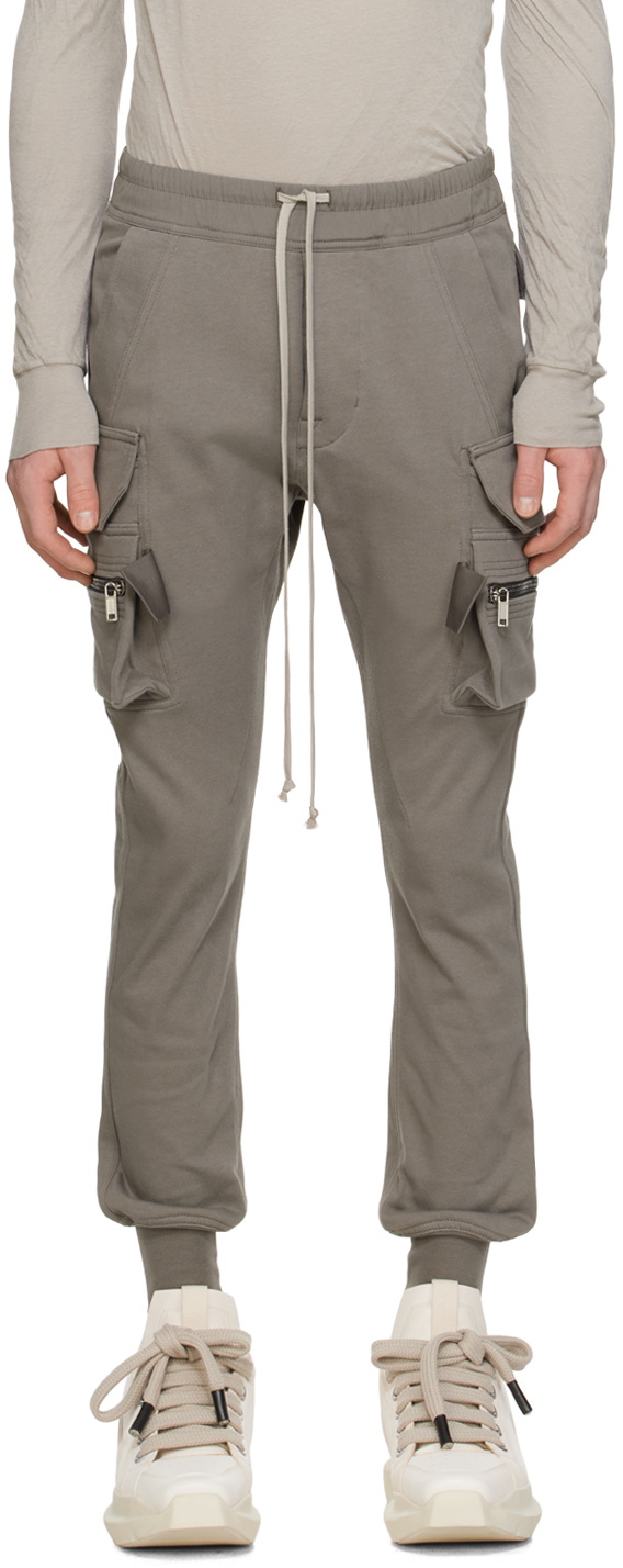 Gray Mastodon Cargo Pants by Rick Owens on Sale