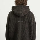 MKI Men's Chunky Rib Knit Hoodie in Charcoal Melange