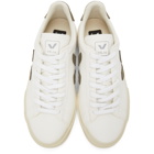 Veja White and Grey V-10 Sneakers