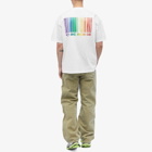 VTMNTS Men's Big Barcode T-Shirt in White/Rainbow
