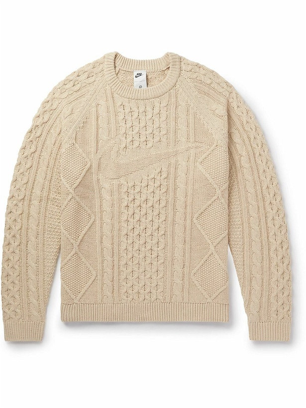 Photo: Nike - Cable-Knit Sweater - Neutrals