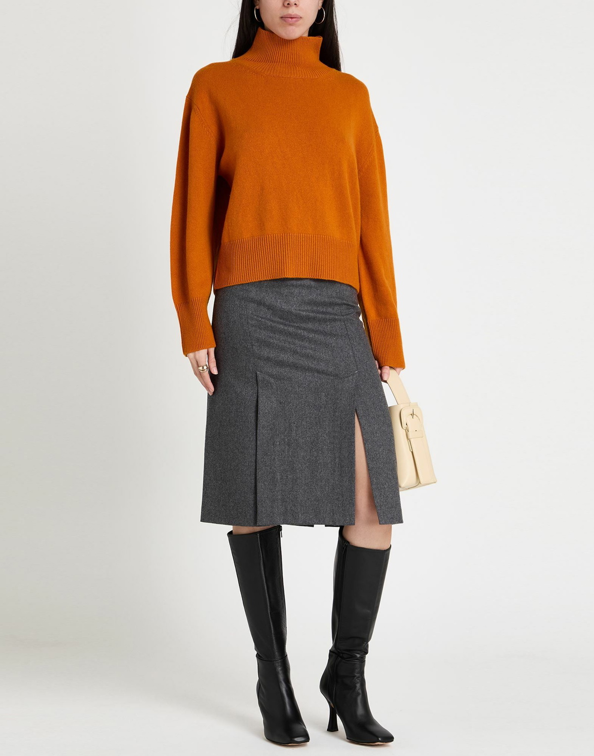 Annagreta Womens Turtleneck in Orange