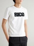 Husbands - Logo-Flocked Cotton-Jersey T-Shirt - White