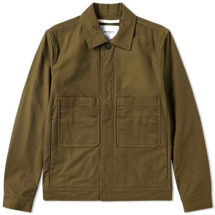 Photo: Norse Projects Tyge Broken Twill Jacket Green