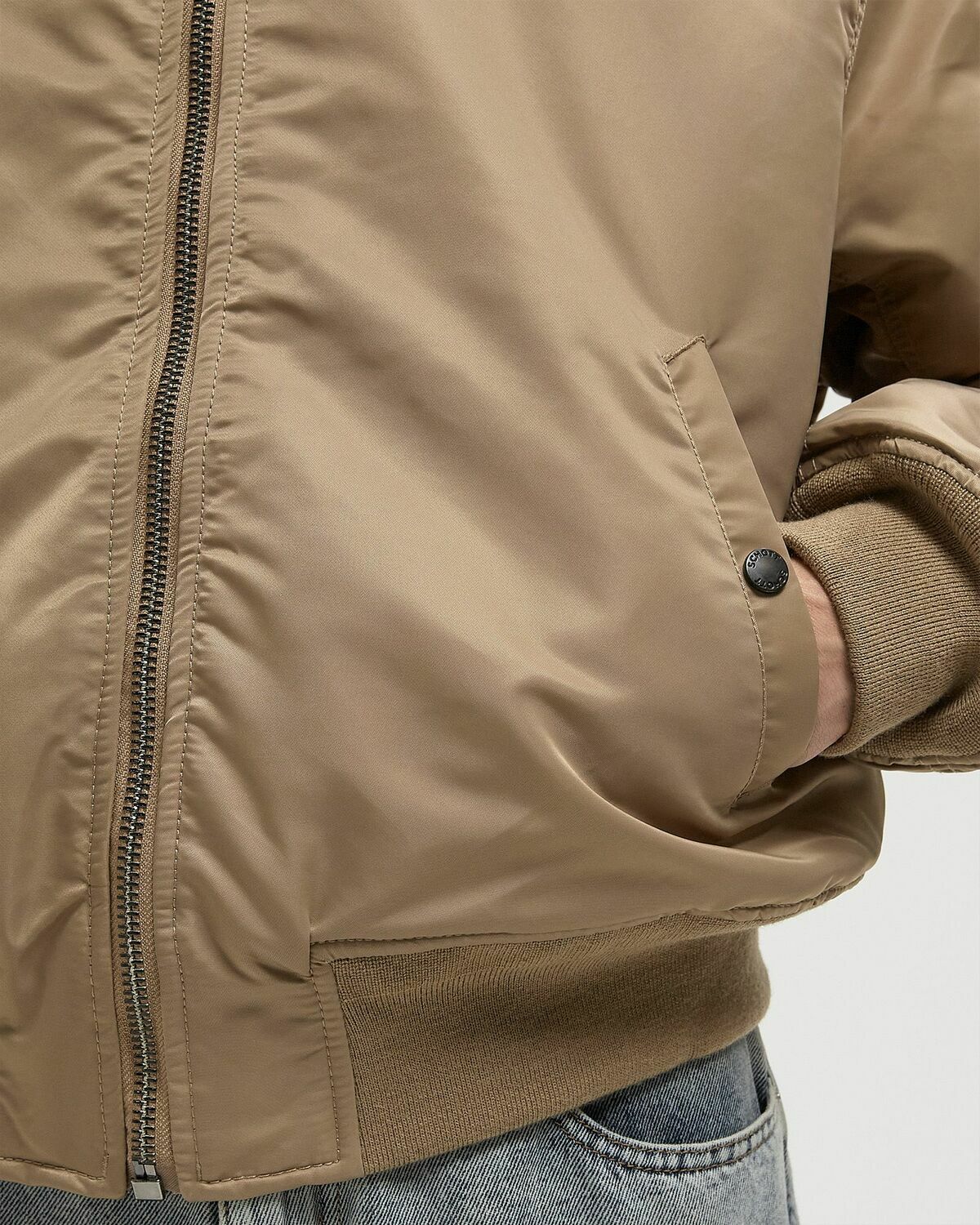 Schott NYC AIRFORCE 90 RS Beige Mens Bomber Jacket Schott