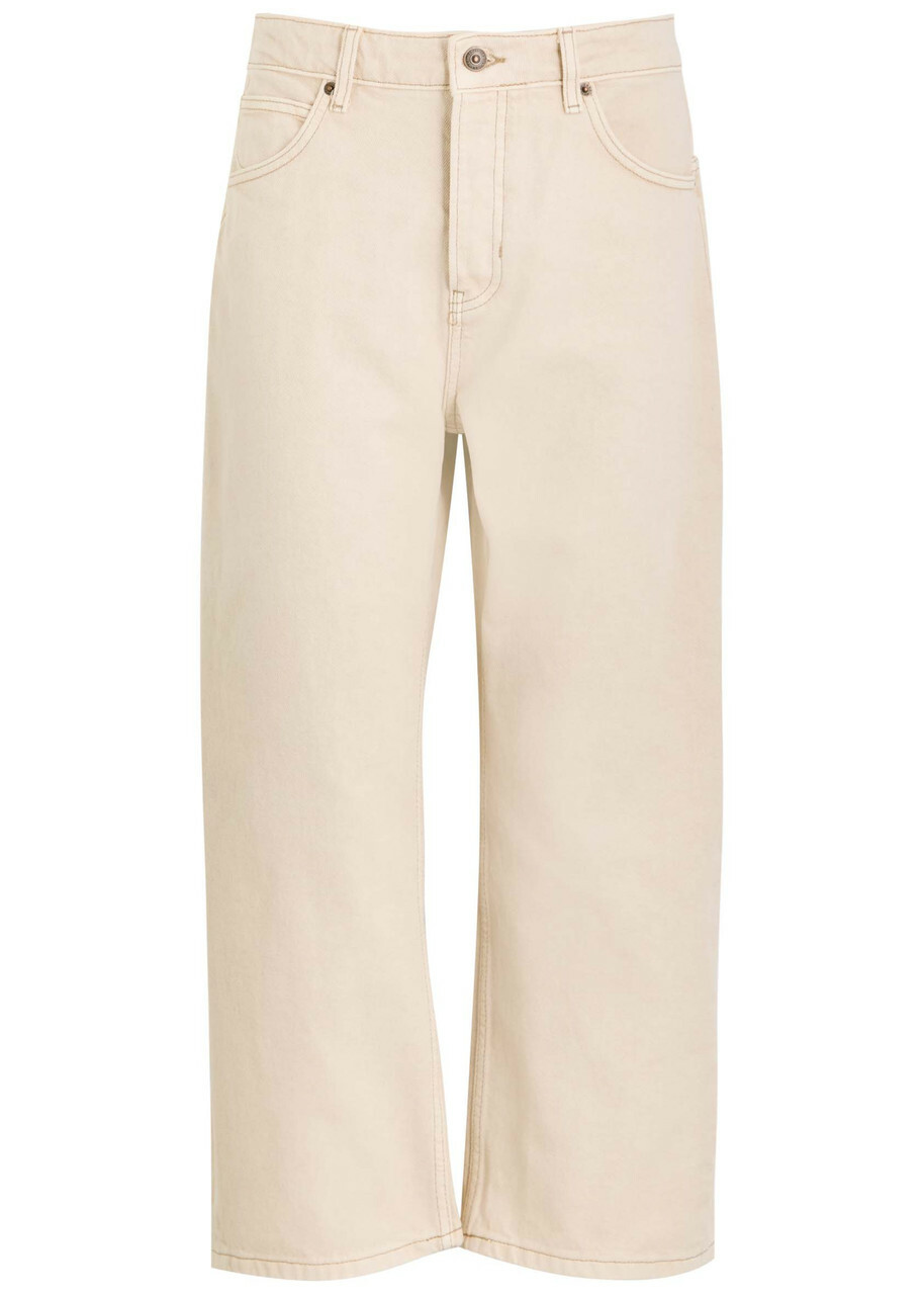 Free People Deep Trance Wide-leg Cropped Jeans Cream