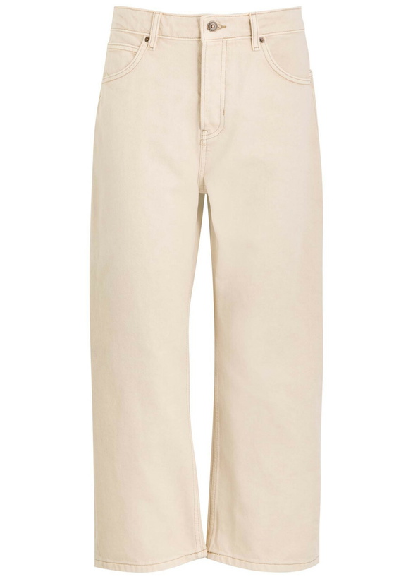 Photo: Free People Deep Trance Wide-leg Cropped Jeans Cream