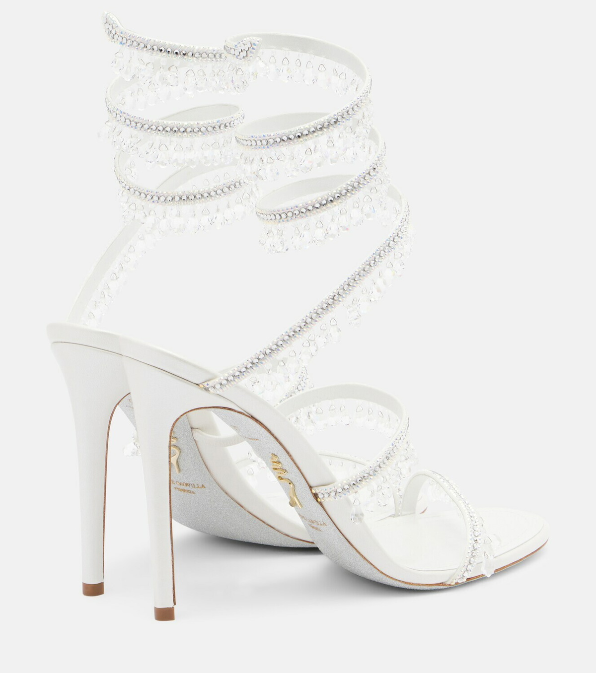 Rene Caovilla Chandelier embellished satin sandals
