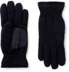 Loro Piana - Storm System Suede-Trimmed Padded Cashmere Gloves - Blue