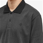 Polar Skate Co. Men's Long Sleeve Houndstooth Polo Shirt in Black/Grey