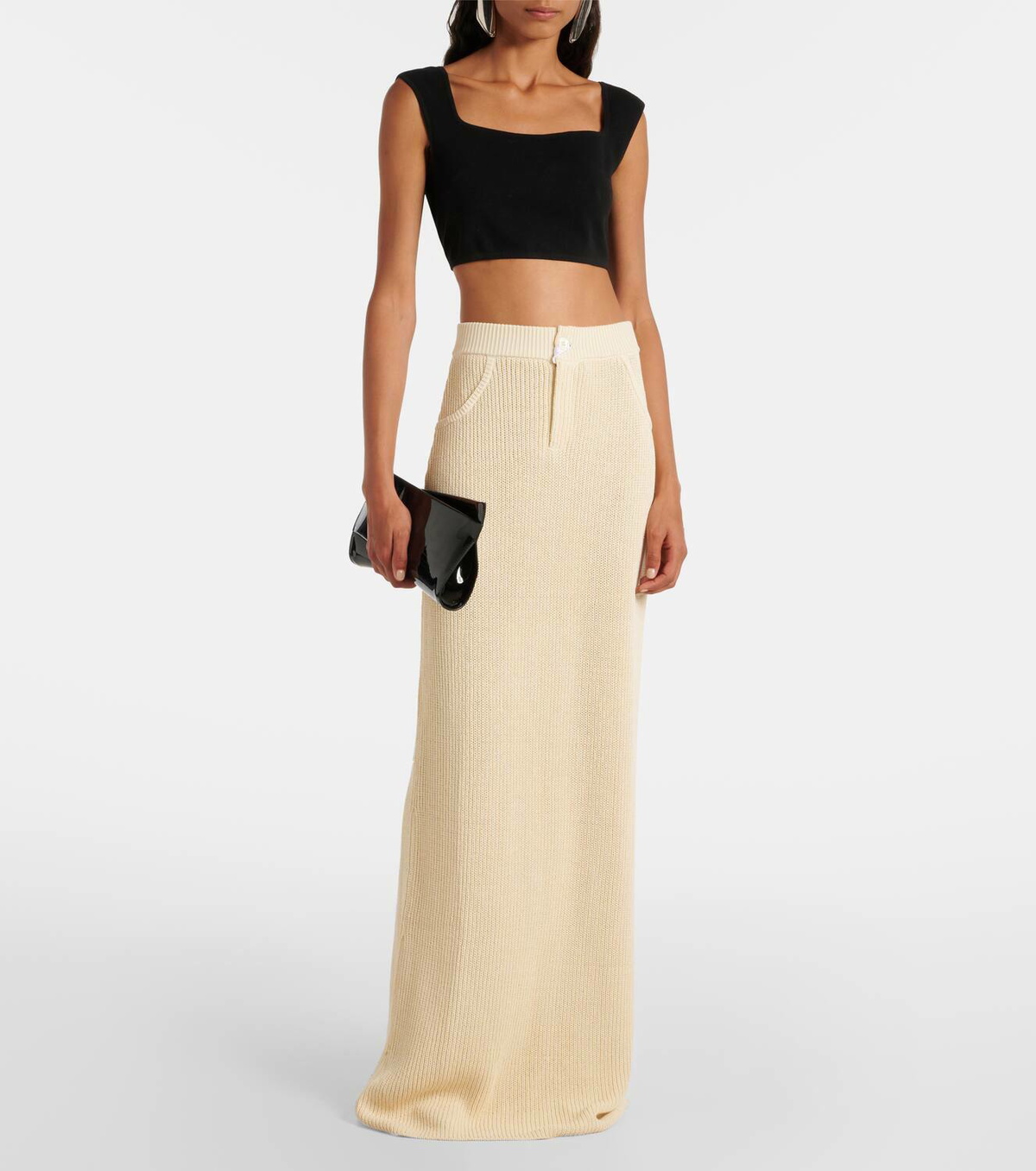 Aya Muse Castu ribbed-knit cotton-blend maxi skirt