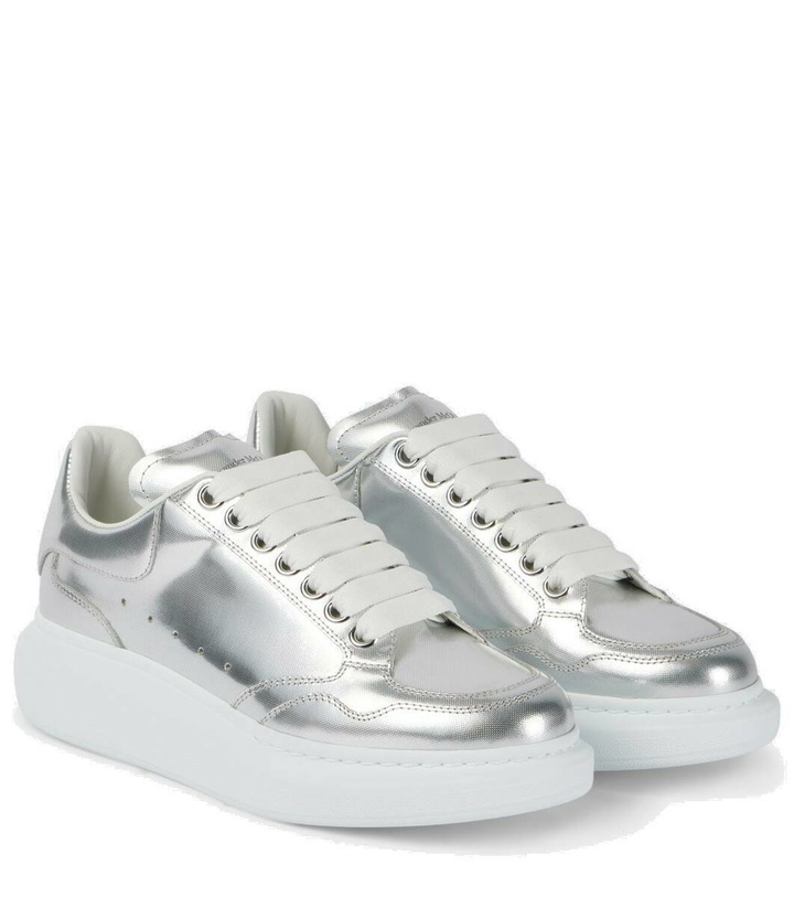 Photo: Alexander McQueen Oversized metallic leather sneakers