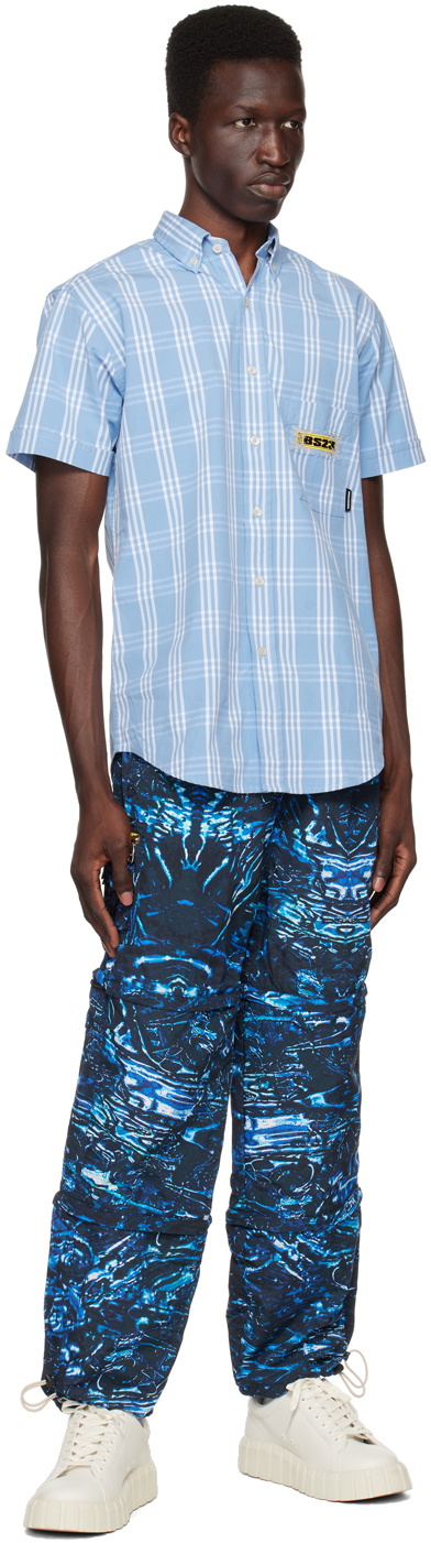 PALMER Blue Paneled Cargo Pants