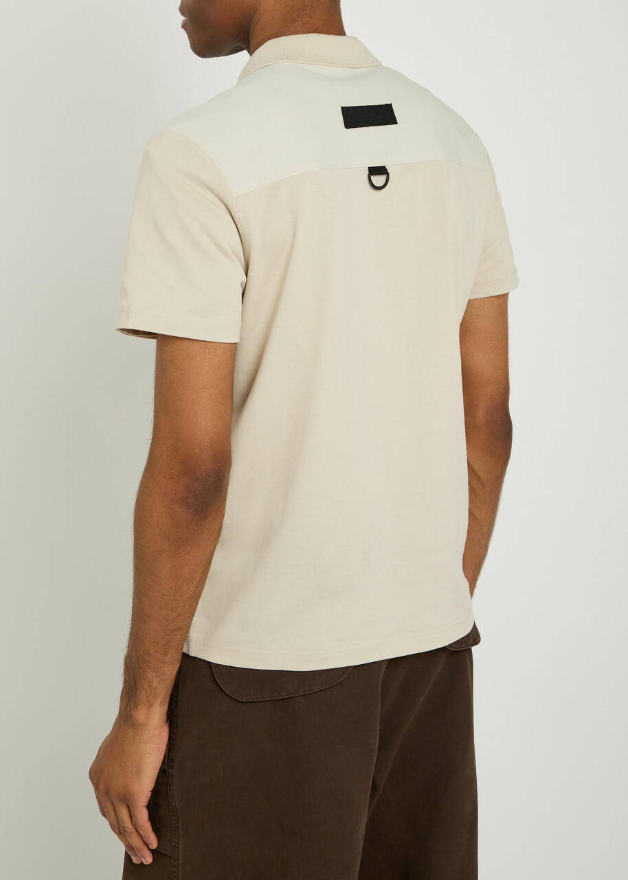 Moose Knuckles Dalon Panelled Piqué Cotton Polo Shirt Cream