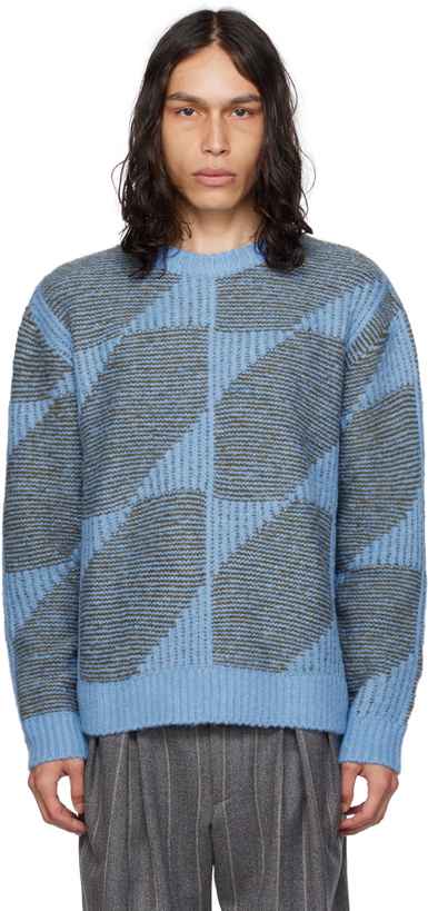 Photo: AFTER PRAY Blue Hexagonal Sweater